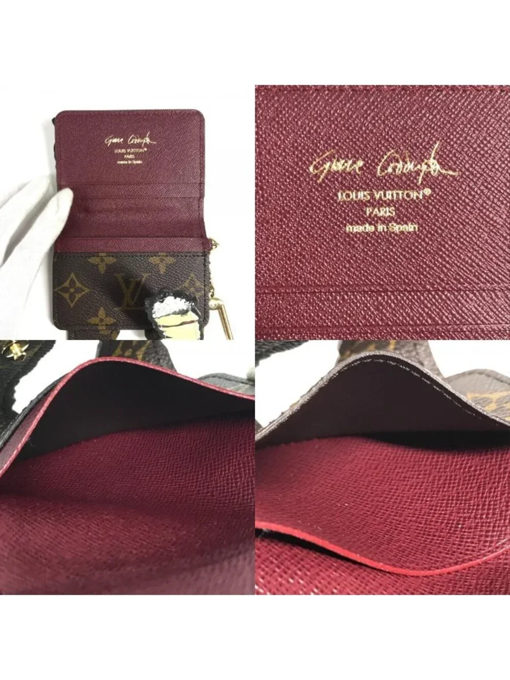 Louis Vuitton Card Case Pauket Purse Monogram Canvas Brown